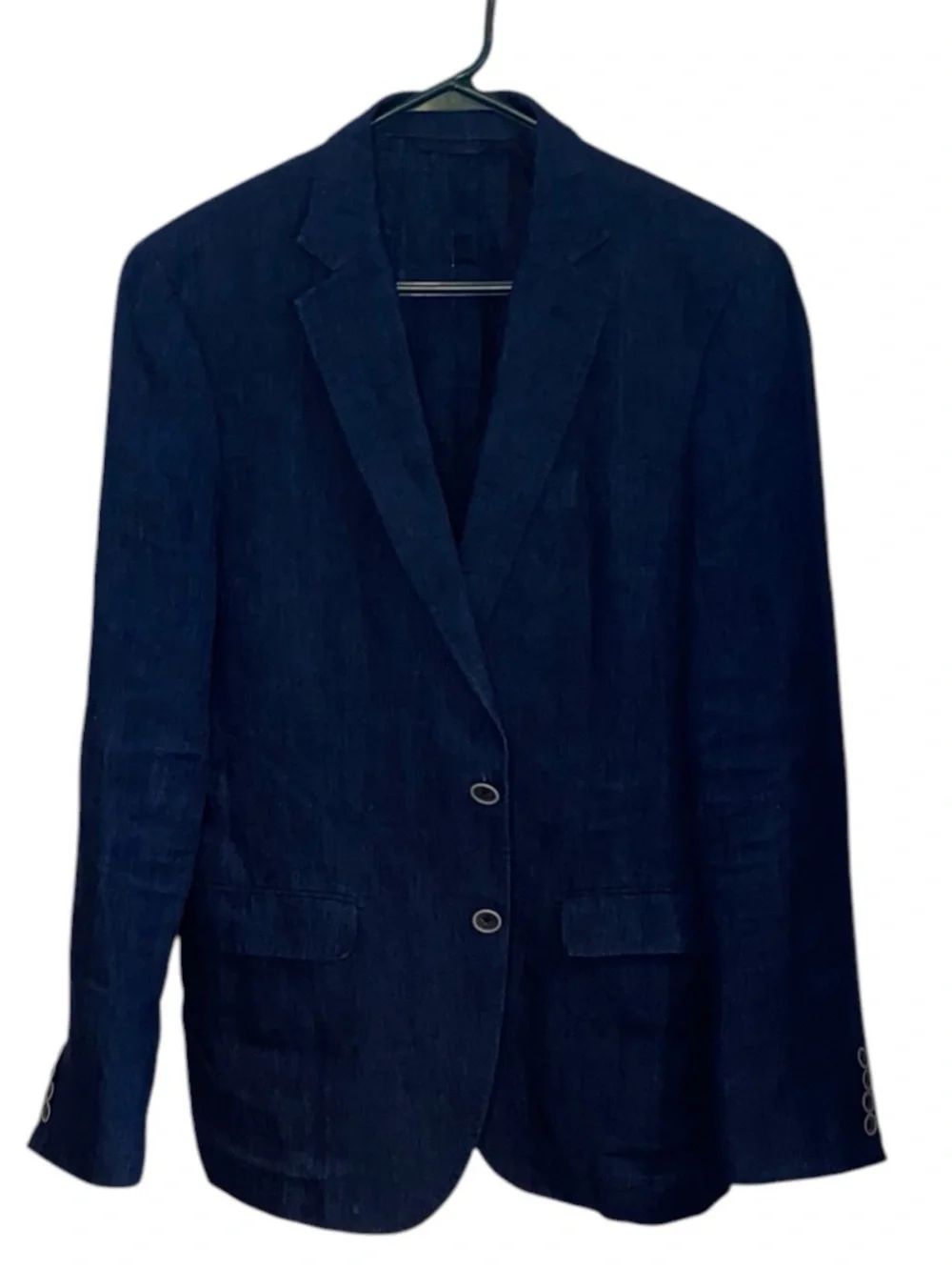 Michael Kors 100% Linen Blazer Sport Coat Navy Blue coastal Budiness casual